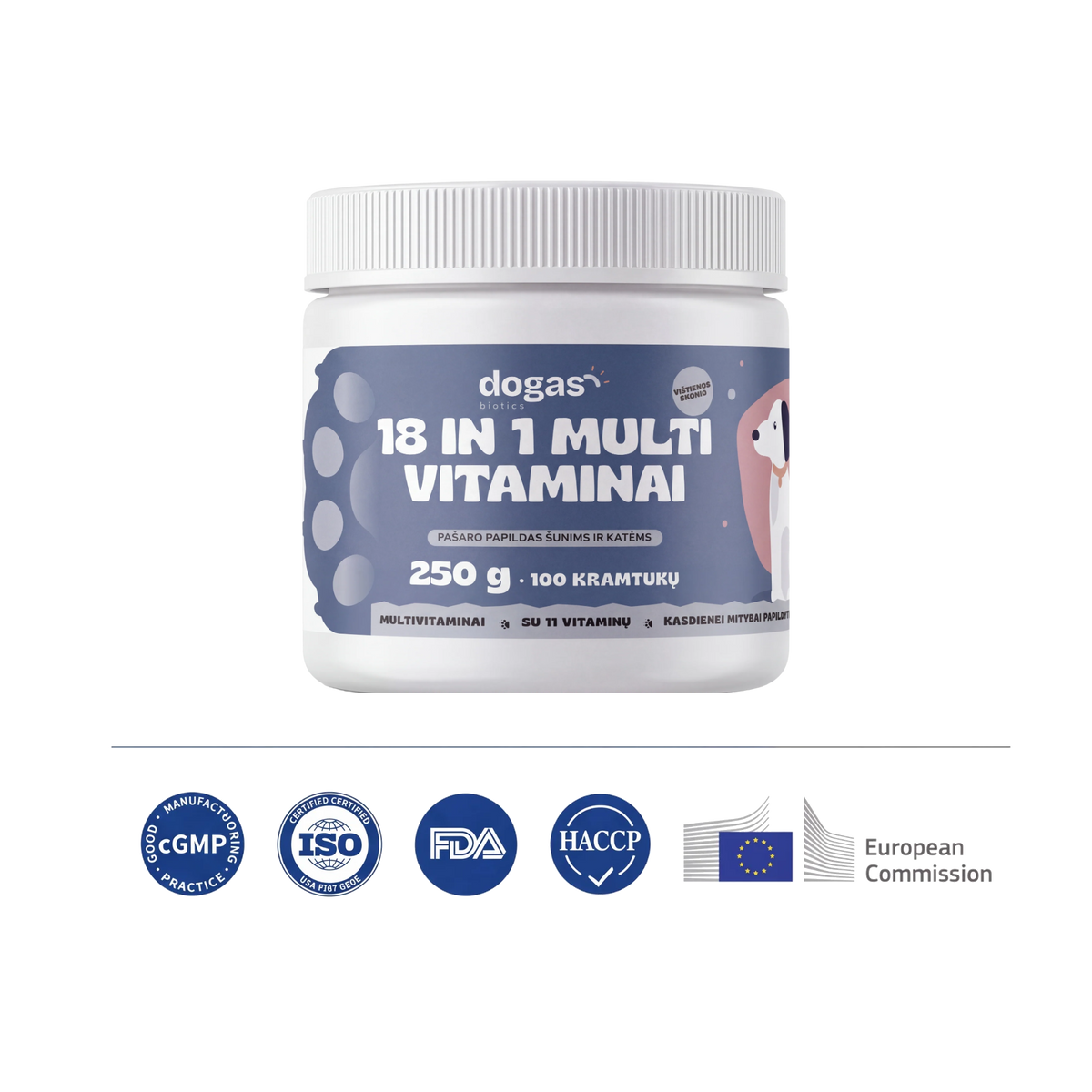 18 in 1 multivitaminai – 100 minkštų kramtukų