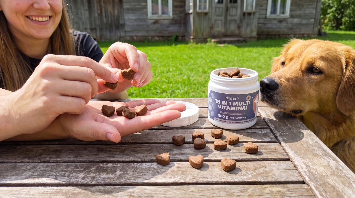 18in1 multivitaminų stiklainis ir kramtukai
