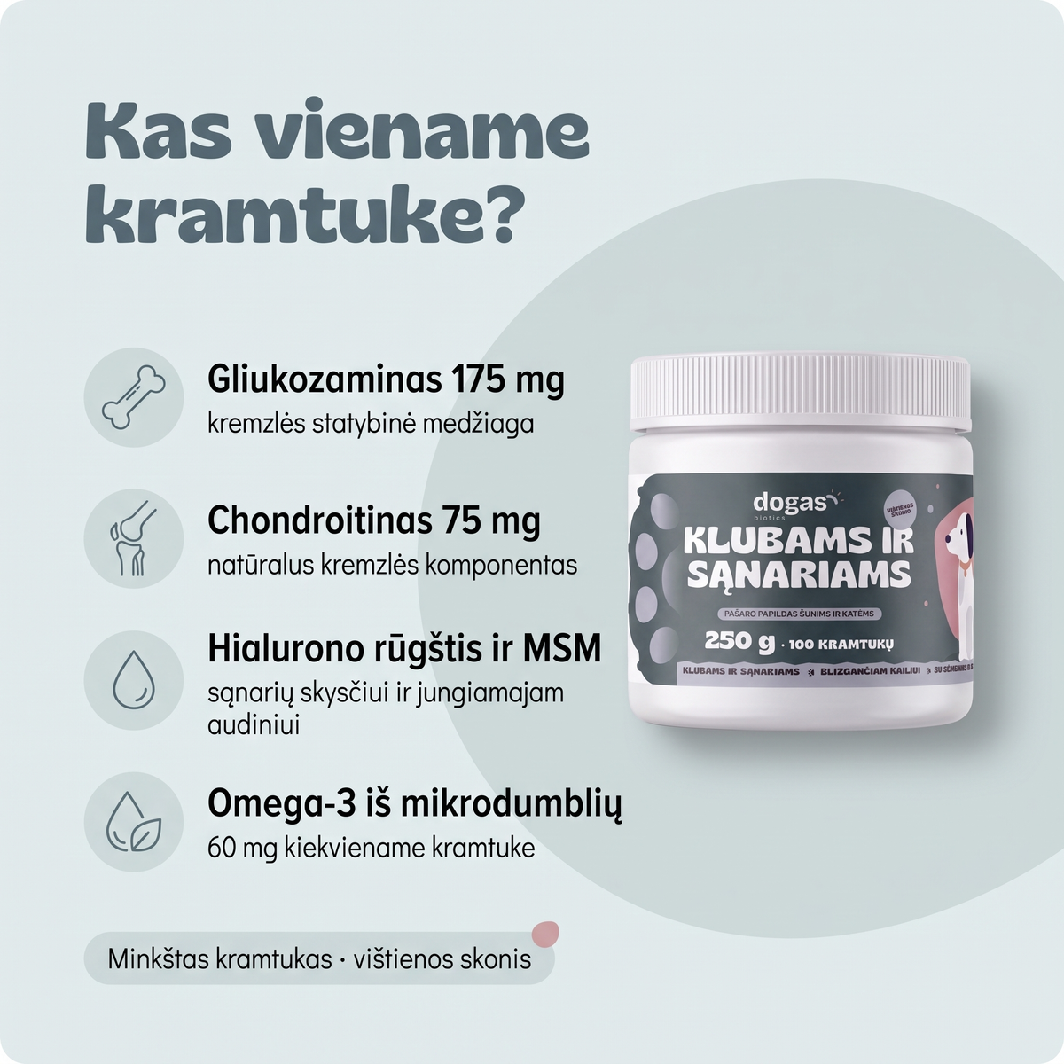 Klubams ir sąnariams – kas viename kramtuke