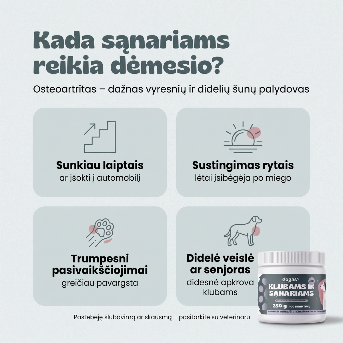 Klubams ir sąnariams – kada sąnariams reikia dėmesio